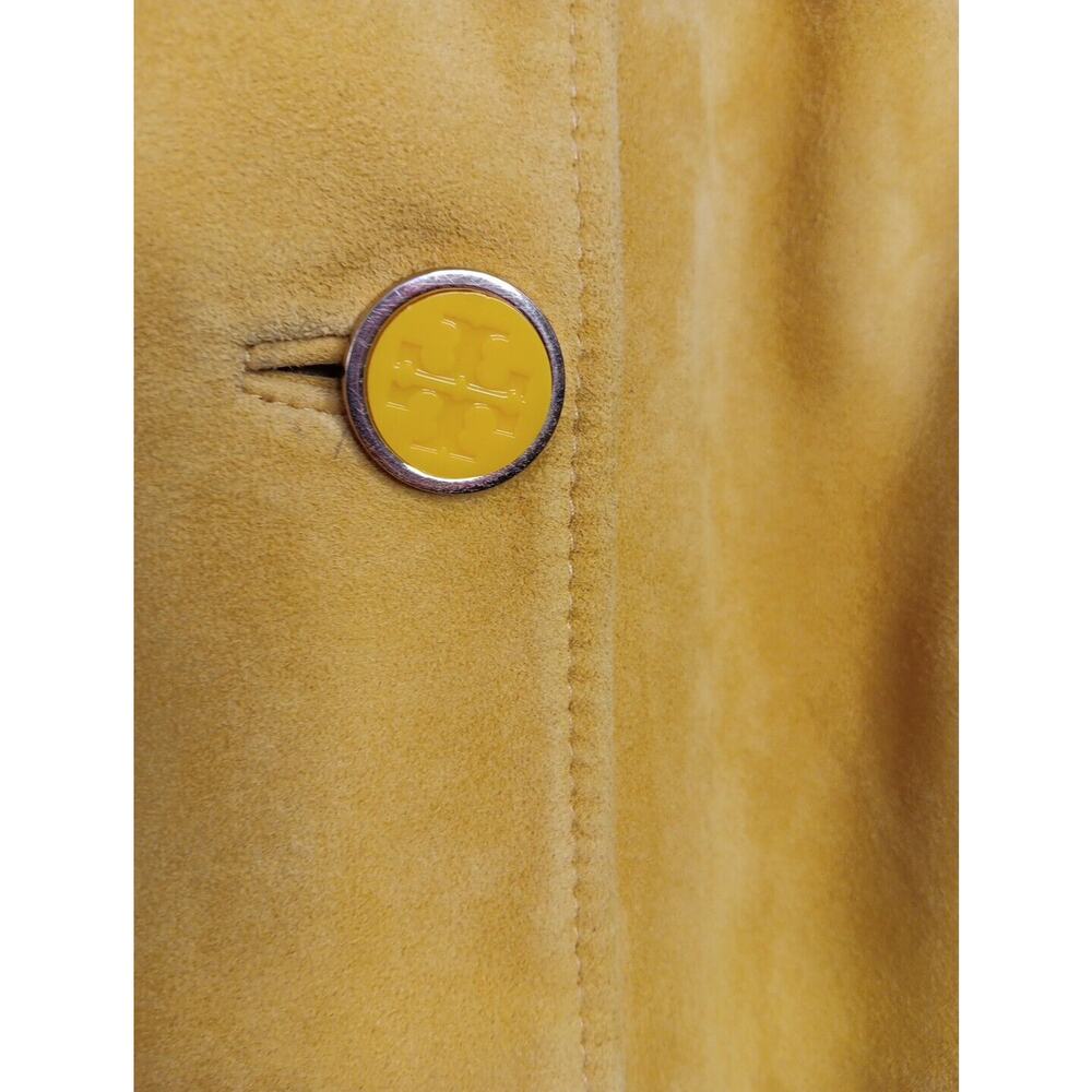 Tory Burch Buttery Soft Leather Evening Jacket Yellow Size 14 EUC - Picture 3 of 10